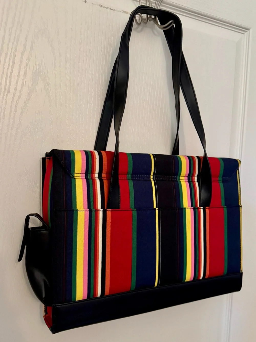 Merona Multi-Stripe Laptop Tote with Black Trim